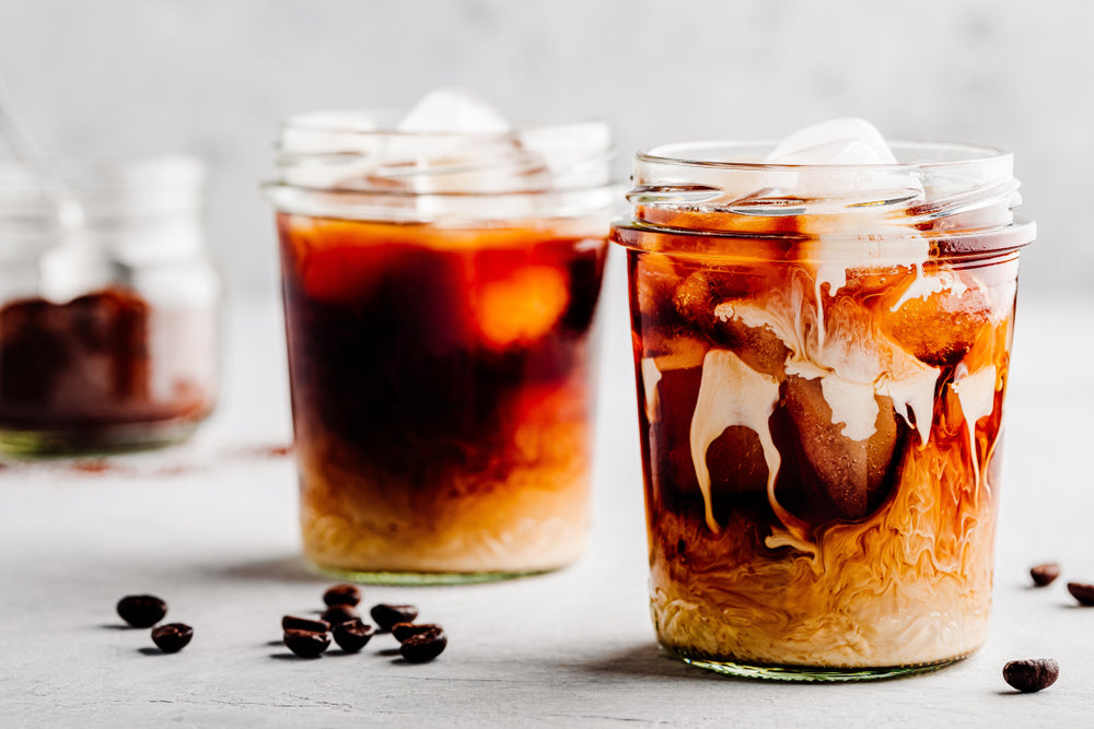 Vanilla Iced Coffee in Glasses